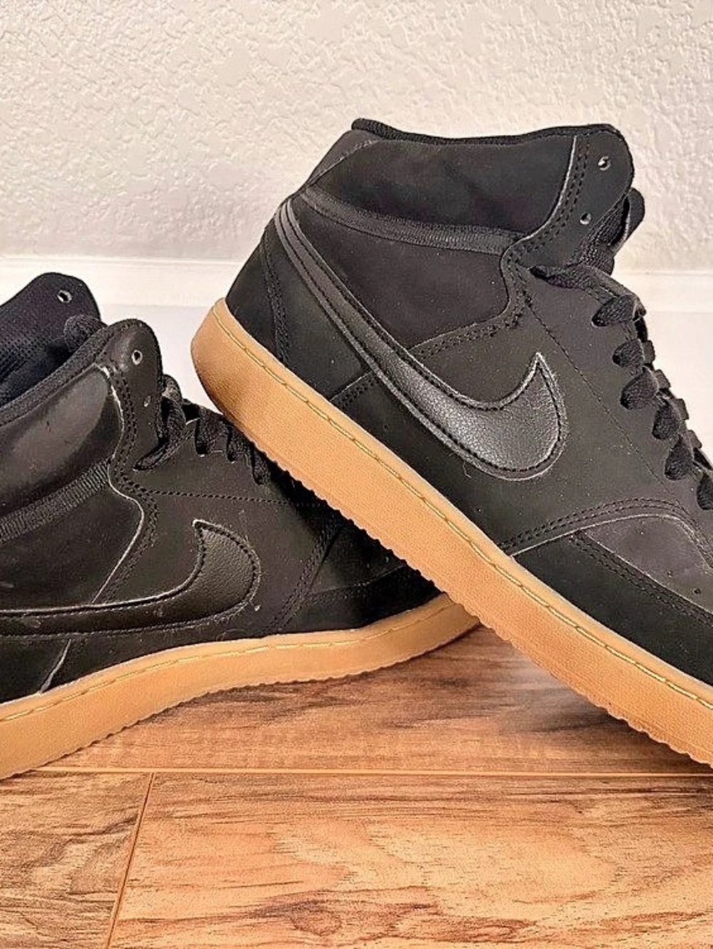 Nike Court Vision Mid Men's Black High-Top Sneakers w/ Gum Sole Size 10.5